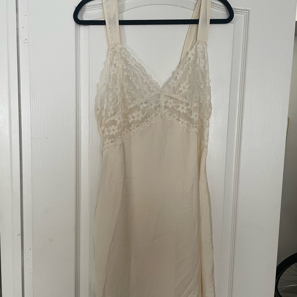 Showpo x Lioness mini silk dress with lace detail
